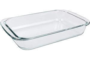 NUTRIUPS Glass Baking Dish for Oven, 1.5L Rectangular Glass Lasagne Dish, Oven Proof Roasting Dish