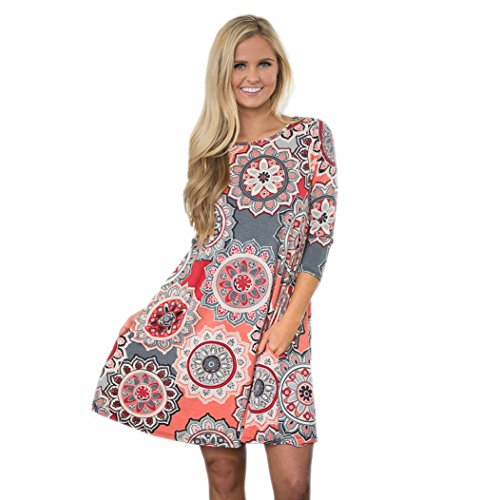 Dragon11 vestiti donna elegante corti vintage Fiori taglie forti ...