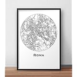 Plakat Roma Italien Minimalist Map - City Map, Dekoration, Geschenk