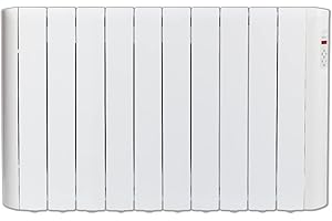 HAVERLAND RCE10S - Radiateur électrique à inertie fluide caloporteur 1500 W, design compact, utilisation 1-6h/jour, +/- 17-24 m², Blanc