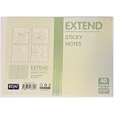 KRAF Yapışkanlı Not Kağıdı Extend 96x146mm 2x20 Yaprak Hafif Kareli Yeşil