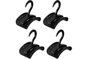 DIDUDIDU Support Rangement Sac à Main - Lot de 4 Crochet Porte Sac à Main en Plastique - Accroche Sacs a Main Rotatif pour la Penderie ou L'armoire - Suspendre Sac a Main de Tringle - Cintre Sac a Dos - Noir