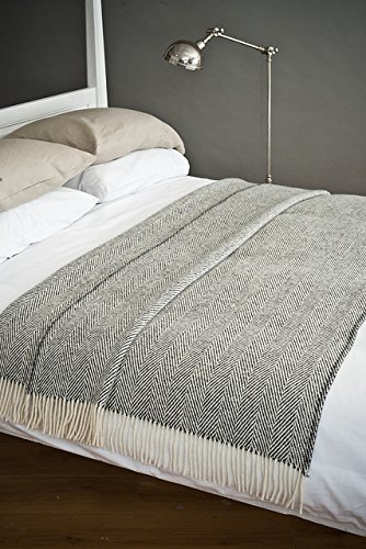 Avoca - Manta de Espiga, Grande, 100% Pura, Color Gris