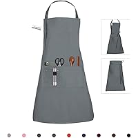 LessMo Schürze, Grillschürze und Kochschürze in Profiqualität mit verstellbarem Nackenriemen Und Mit Zwei Taschen, aus…