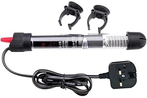 CAM2 Aquarium heating rod, with temperature display Power Saving Heater Aquarium Submersible Heater Fish Tank Water (50w)