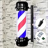 ZHXY 28″ LED Poteau de barbier,Coiffure Rotation Lumière Signe Barbershop Lumière Lumière Rétro Salon De Coiffure Extérieur Imperméable Murale