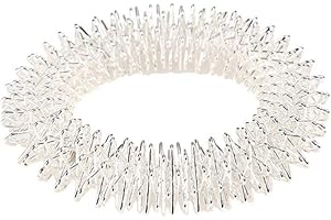 GLOGLOW Acupressure Massage Rings, Acupuncture Bracelet Wrist Massage Relaxation Supplies Stainless Steel Wrist Hand Massage Ring (Silver)