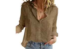 AFLCIO Camicia Donna Manica Lunga Elegante Camicia Manica Lunga Scollo V Camicetta Camicia Ufficio Elegante Bluse Tops, Casual Curvy da Lavoro Facile Ferro Stiro Business Tops Shirt