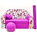 Produktbild Welox Kindersofa Bettfunktion 3in1 - Kindersessel, Ausziehbett, rosa Schmetterlinge