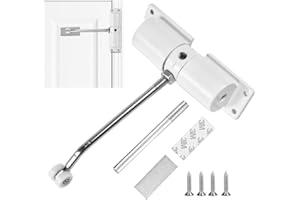 skytowards Türschließer Automatisch Feder Türschließer Haustür Türzuzieher Aluminiumlegierung Stangentürschließer Gartentorschließer Einstellbare Tür selbstschließend mit 4 Schrauben für Zuhause