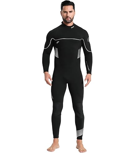 Owntop Shorty Wetsuit for Men - 3mm Neoprene Diving Suits Stretch Short Sleeve One Piece Zipper Front UPF50 Thermal Swimwear for Dare Swimming Snorkeling Water Sports, 3XL