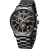 fossil herrenuhr wasserdicht ●Edelstahlband: Strapazierfähiges und komfortables schwarzes Edelstahlband passt zum täglichen Tragen. Band länge: männer standard, band breite: 20mm