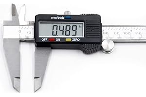 Oudtinz Pied à coulisse électronique numérique avec écran LCD extra large | 0-8 pouces | Conversion pouce/fraction/millimètre