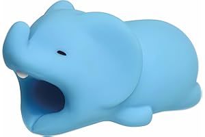 Suneast 2 Pcs Cute câble Animal Bite câble USB Cord Saver Protector Empêche la Rupture Support pour iPhone iPad téléphone Portable Accessoire de Protège - Éléphant