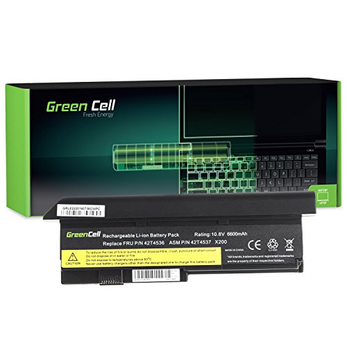 Green Cell® Extended Serie Laptop Akku für Lenovo ThinkPad X201 3712 (9 Zellen 6600mAh 10.8V Schwarz)