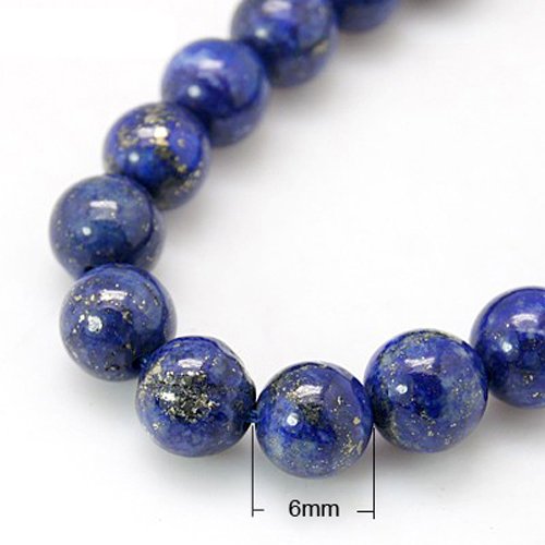 Charming Beads Filo 32+ Blu Lapislazzuli 6mm Tinti Tondo Perline HA02332