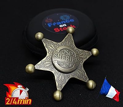 France en Stock Hand Spinner étoile de Shérif Cow-Boy Métal + CÉRAMIQUE (OR) France en Stock ©