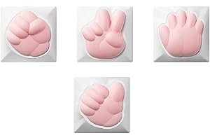 Uixxducc Keycaps Layout Tastenkappen 4er Set Kawaii Deko Tastenkappe Silikon Custom Keycap für Mechanical Keyboard (A)