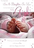 New Baby Granddaughter Buttoned Up Greeting Card Embellished Cards Baby