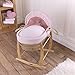 Clair de Lune Waffle Palm Wicker Moses Basket (Pink)