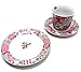 Produktbild Boltze Frühstücksset Patchwork Rosa 3-teilig Jumbotasse Untertasse und Dessertteller