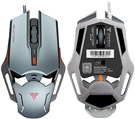 Gaming Mouse, 4000 DPI Programmable 6 Buttons Professional Wired Gaming Mice PC Computer Laptop Mouse Grey
