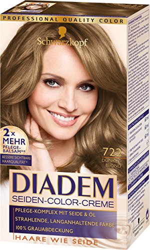 Diadem Seiden-Color-Creme 722 Dunkelblond Stufe 3, 3er Pack (3 x 180 ml)