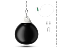 GYMAX Sacco ad Acqua per Boxe da 50 kg, con Accessori per Appendere e Riempire, Sacco da Boxe per Palestra Casa Ufficio, per Bambini ed Adulti, φ45 cm