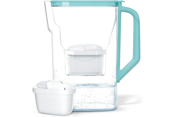 Wessper Carafe filtrante eau 2,7L – Compatible avec Brita Maxtra – Pichet filtre eau avec 1 cartouche – Réduit Calcaire & Chlore – Menthe