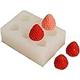 Eastuy Strawberry Mold Chocolate Mould, Strawberry Silicone Molds, Fruit Shape Ice Cream Mould, Handicrafts Silicone Mould for Soap Candles Making