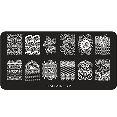 Kolylong Butterfly/Floral/Winter/Lips Heart/Lovers Nail Art Sticker Stamping Plates DIY Decoration tools (B)