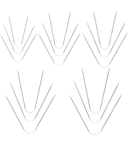 Kit De 15 Aiguilles à Tricoter Circulaires En Acier Inoxydable - Tailles 2 à 4 Mm, Longueur 21 Cm - Pour Petits Projets (chaussettes, Bonnets)