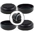 Lifeswonderful - 4x Rubber Base Black Castor Cups - Non Slip - Protect Your Floors & Prevent Furniture from Moving or Rolling