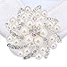Winrembrandt Silver Faux Pearl Flower Diamond Crystal Decorative Brooches Rhinestones Flower Petals Brooches Clips Wedding Bridal Party