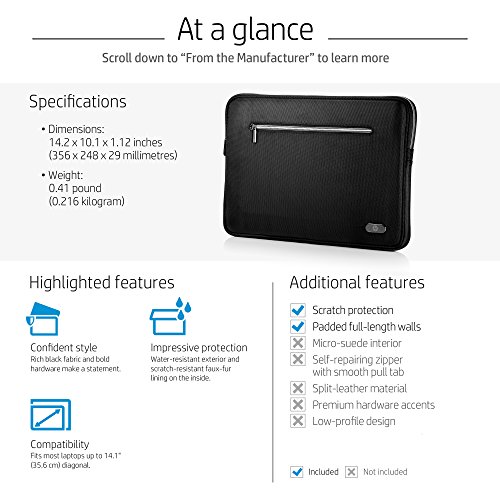 HP (H4K00AA) Schutzhülle (für Ultrabooks) 35,8 cm (14,1 Zoll) schwarz - 2