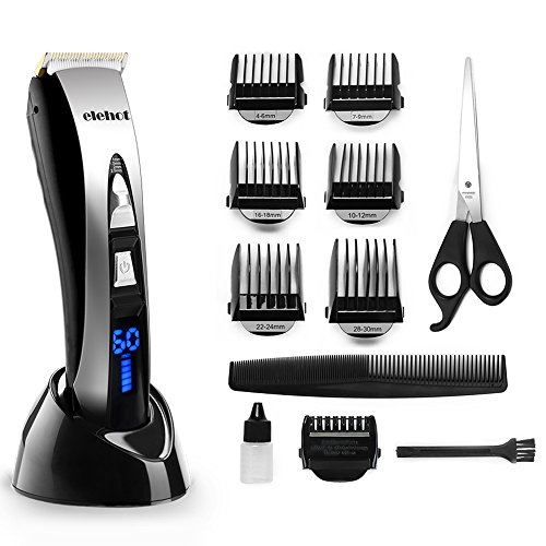 Elehot Surker Haartrimmer Haarschneider Profi-Haarschneidemaschine mit LED-Display und kabelloser Betrieb Netzteil elegant set