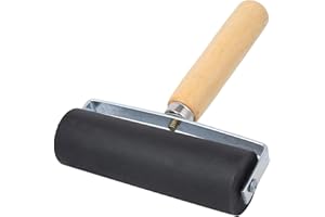 EJOYOUS Rulli di Gomma, Rullo di Pressione, Rullo di Pressione in Gomma, Manico in Legno Rimovibile, Rullo di Colla, Rullo di Inchiostro per Stampa su Linoleum