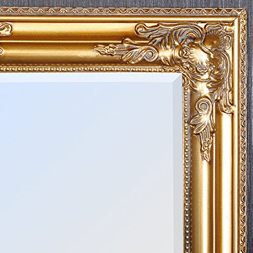 Wandspiegel GOLD Antik BAROCK DESIGN SPIEGEL POMPÖS HOLZRAHMEN Bessa 140x50cm - 4