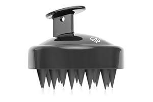 FREATECH Scalp Massager Hair Growth, Shampoo Brush with Flexible Silicone Bristles for Hair Care and Head Scrub, Scalp Exfoliator Dandruff Comb for Long Thick Curly Hair, Black