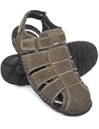 Zerimar Sandalia cubierta acolchada fabricada en piel de alta calidad Color cafe