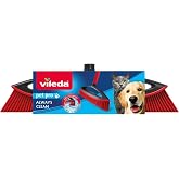 Vileda 159821 Rubber Broom for Indoor and Outdoor, Durable, Rubber and Rubber, Suitable for Animal Hair and Hair, Red/Black,