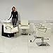 White 4 Piece Hair Salon Wash Basin And Salon Hairdressing Barber Chair Furniture Set (Wash Unit And Two Swivel Chairs)