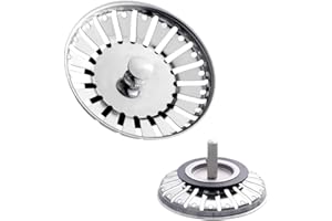 OcioDual Tapón Colador para Desagüe de Fregadero Diametro 83 mm Acero INOX Filtro de desechos Cesta de Drenaje para Fregaderos