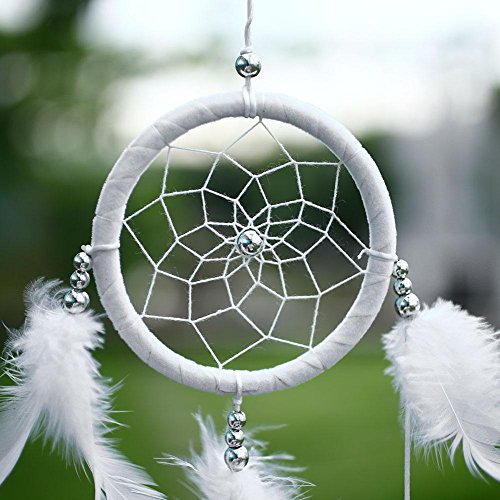 SOLEDI Dreamcatcher Traumfänger Glücksbringer aus der schönsten Geschichten in der amerikanischen indischen Mythologie Weiß - 4