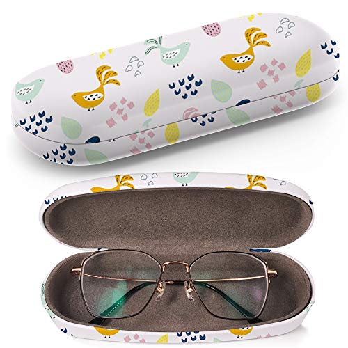 Preisvergleich Produktbild Hardcase Brillenetui Sonnenbrillenetui Brillenbox Kunststof Clamshell-Art-Brillen-Fall mit Brille-Reinigungstuch (Texture Birds Can)