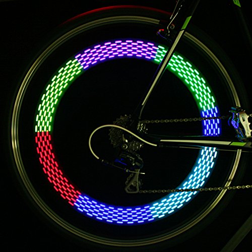 7-fach Multi-Color LED Fahrrad Speichenlicht mit 30 verschiedenen Mustern und Motiven - 6