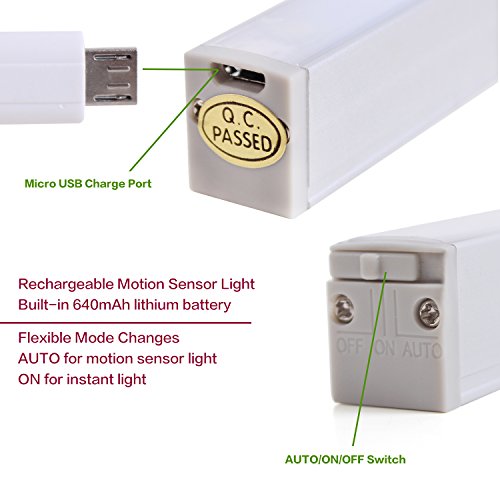 Unigear Schrank Licht mit USB Kabel wiederaufladbare LED Leiste