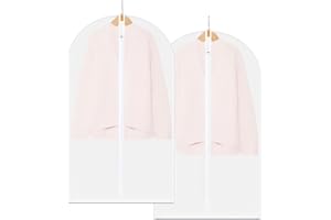 GZYULAN 2 Stück Kleidersack Anzug,Kleidersäcke Mottensicher,Kleiderhülle,Kleiderschutzhülle,Kleiderbeutel,Kleiderhülle,Kleidersack 120,Kleidersäcke mit Reißverschluss,Transparent,Atmungsaktiver,60cm x 120cm