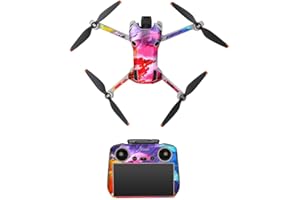 Kexpery Kolorowa naklejka kreatywny projekt spersonalizowana naklejka z otworem wentylacyjnym DIY wzór naklejka RC Drone akcesoria dla DJI Mini 4 Pro (RC 2nd Edition 1)
