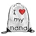 Produktbild WITHY Fashion Drawstring Gym I Love My Nana Nylon Drawstring Canvas Bag for Adult